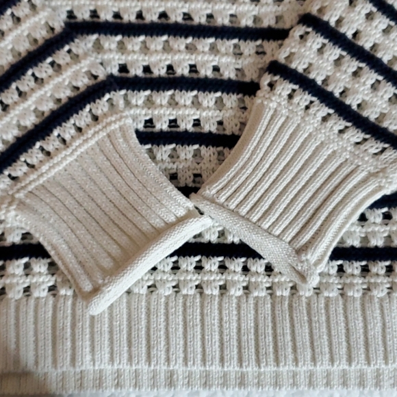 Lucky Brand Pointelle Knit Stripe Sweater - Picture 8 of 9